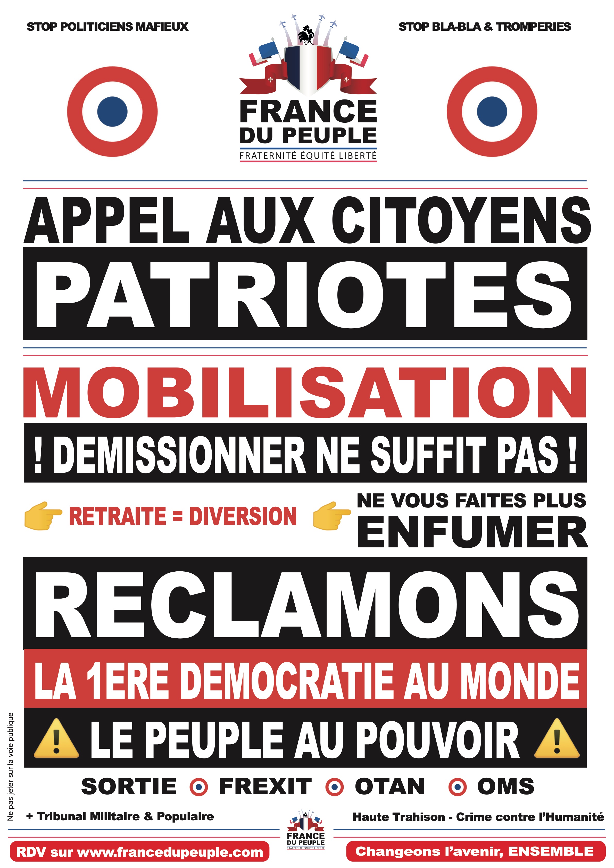 Capture d'écran réelle Affiche — Démocratie Directe (Stop Diversion)