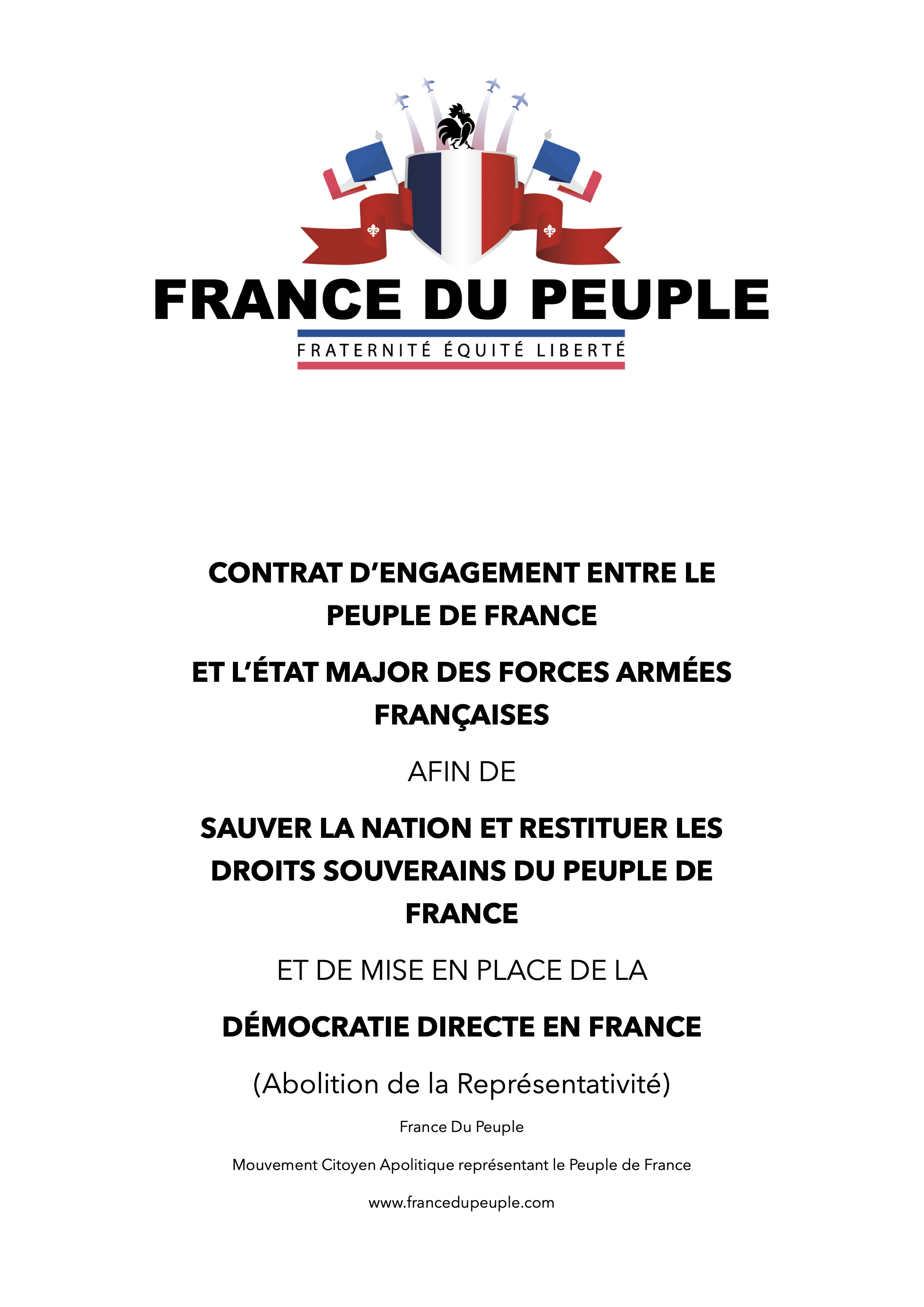 Capture d'écran réelle Contrat Peuple-Armée