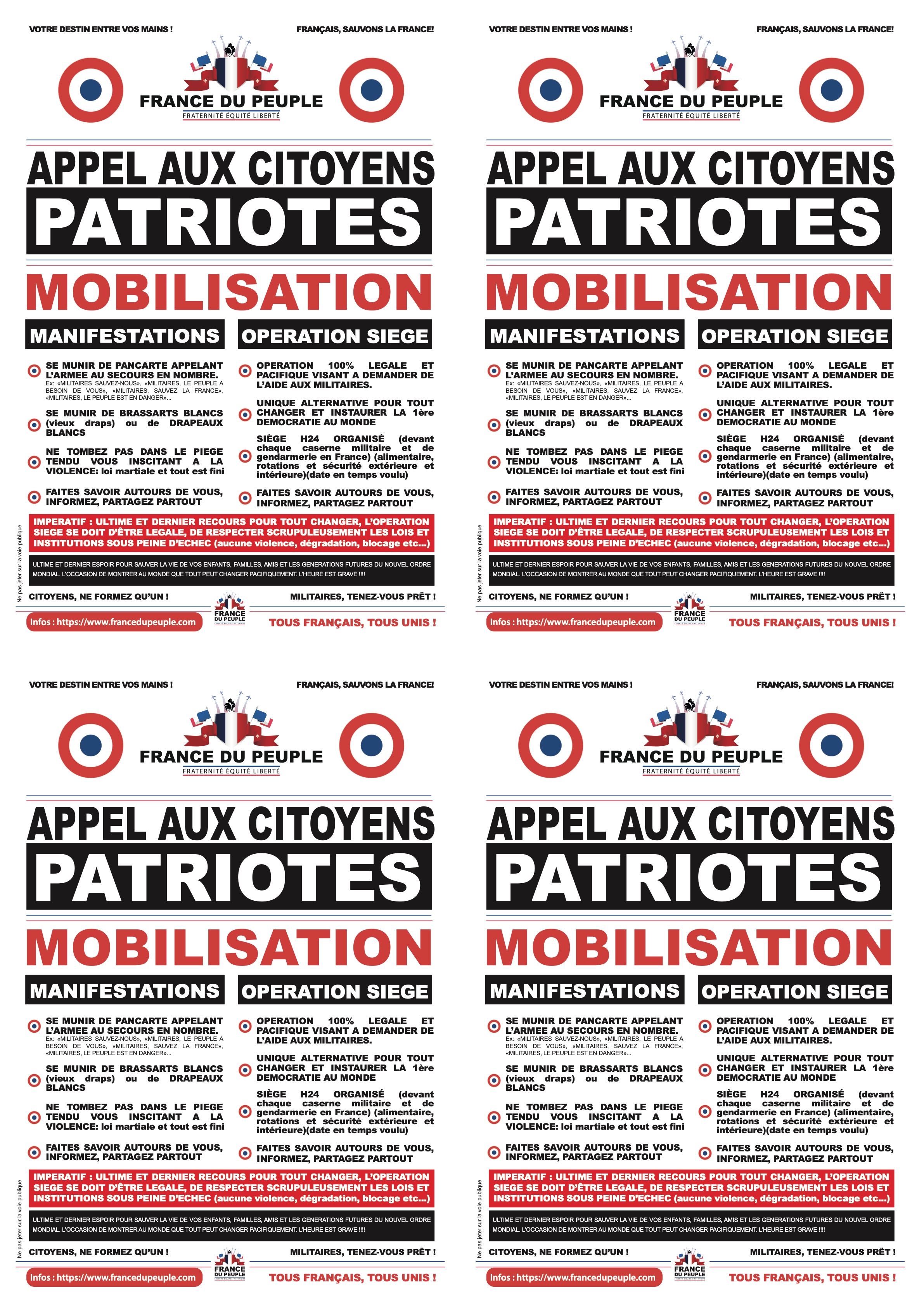 Capture d'écran réelle Tracts Officiels OP Siège