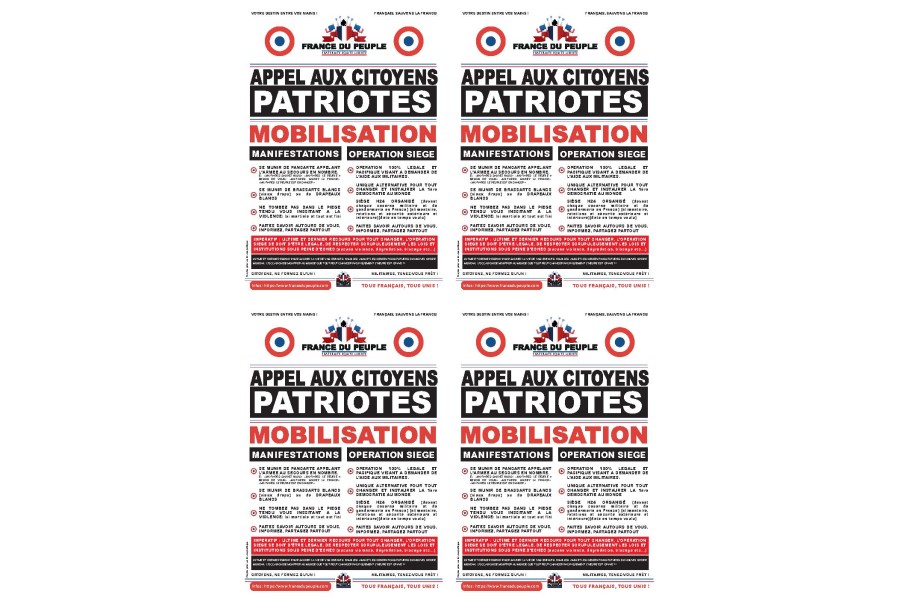 Planche de 4 tracts officiels (Grand Public)